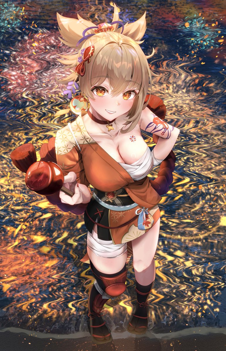 wasabiyu18's tweet image. 今宵は大切な人と🎇
#宵宮生誕祭2025  #GenshinImpact  #yoimiya
