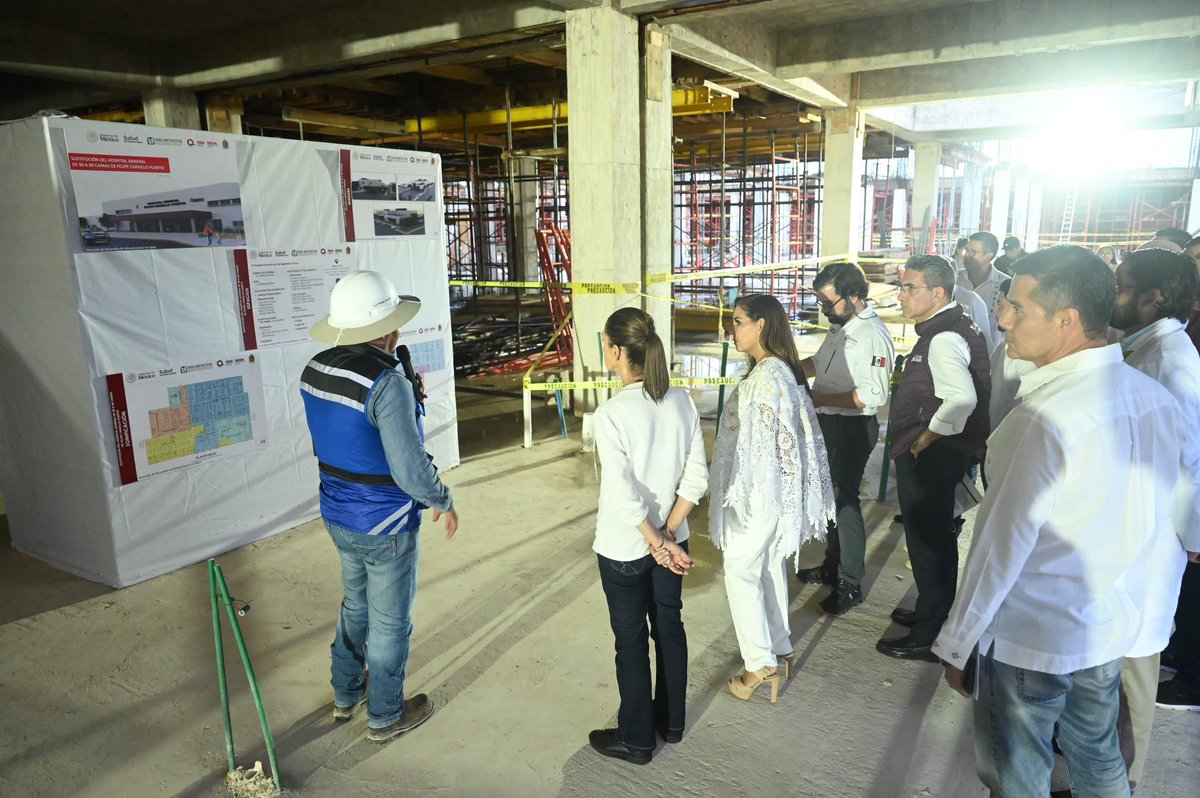 Claudia Sheinbaum Pardo (@claudiashein) on Twitter photo Supervisamos la obra del Hospital General Felipe Carrillo Puerto. Además, tuvimos una reunión de evaluación de IMSS-Bienestar con la gobernadora de Quintana Roo, <a href="/MaraLezama/">Mara Lezama</a>. Supervisamos la obra del Hospital General Felipe Carrillo Puerto. Además, tuvimos una reunión de evaluación de IMSS-Bienestar con la gobernadora de Quintana Roo, <a href="/MaraLezama/">Mara Lezama</a>.