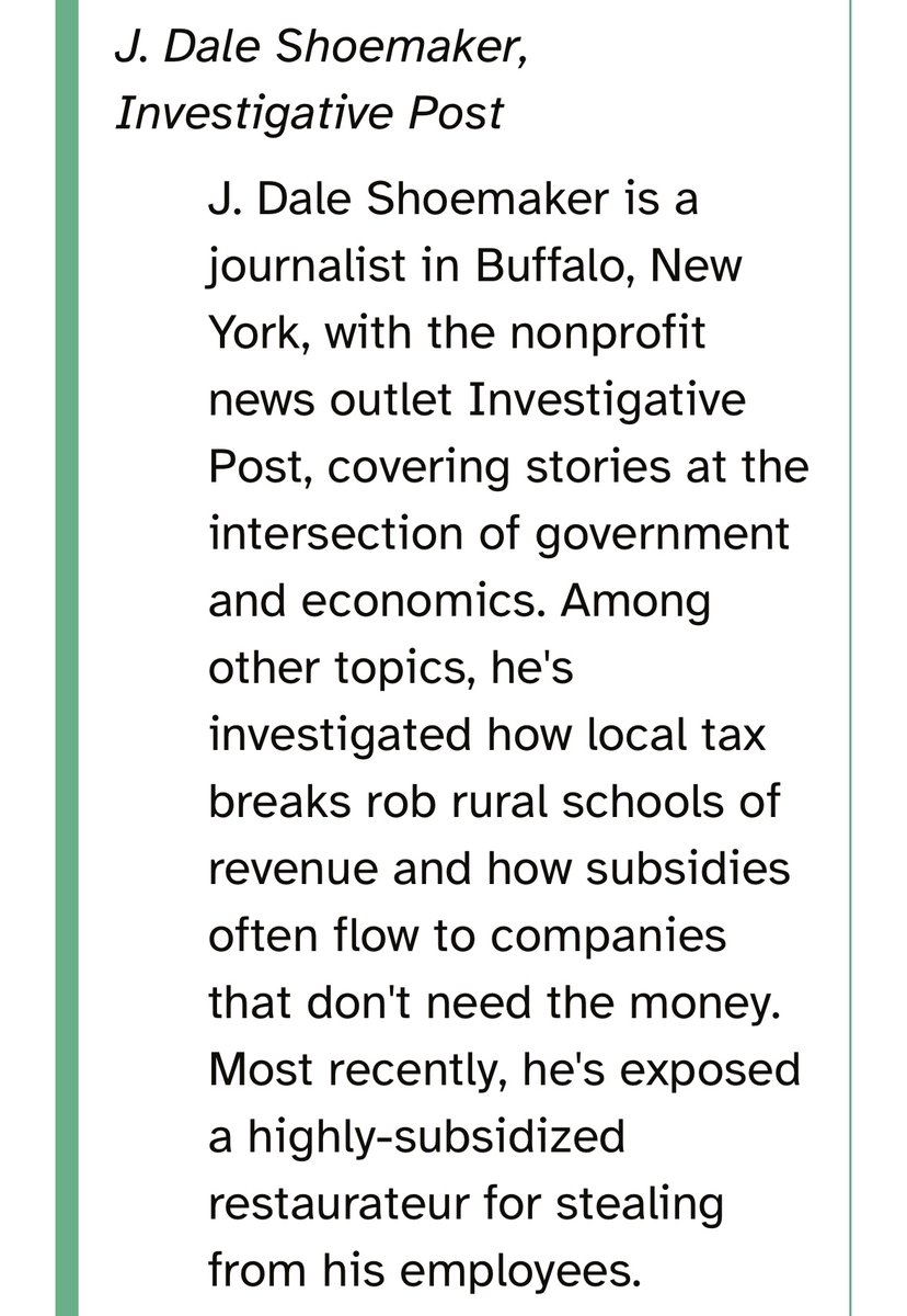 Any journalists at #IRE25 … catch me at 3pm tomorrow where I’ll talk about how you can cover tax breaks in your town/city/state.

I’ll tell all sorts of stories about the wild characters &amp; projects subsidized by New York 😎