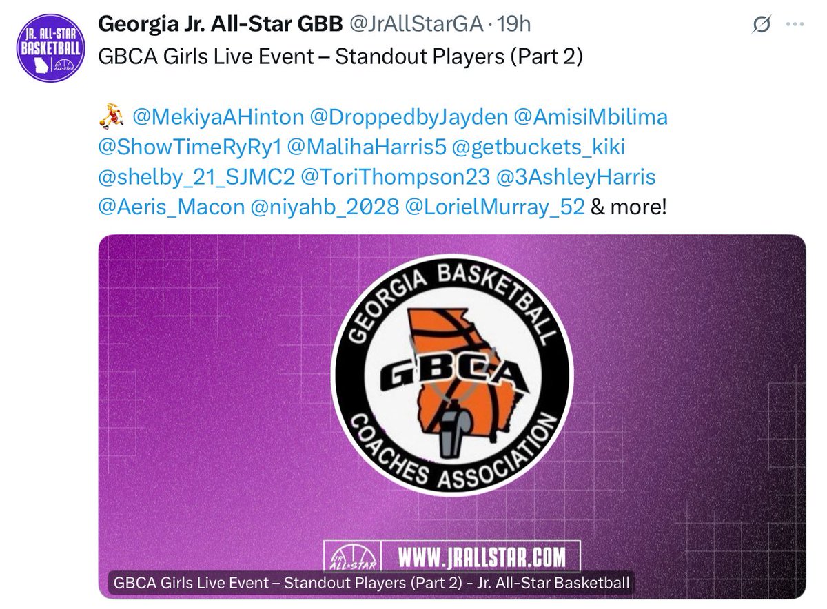 Kierra Jackson (@getbuckets_kiki) on Twitter photo Thank you <a href="/JrAllStarBB/">Jr. All-Star Girls Basketball</a> <a href="/JrAllStarGA/">Georgia Jr. All-Star GBB</a> for the write-up. <a href="/TEAMLEGACYGIRLZ/">LEGACY GIRLZ</a> <a href="/PRO_Movement1/">#PRO Elevation Inc. | #PRO Movement Athletics</a> <a href="/mikemillsnc/">Mike Mills WBB College Recruiting</a> <a href="/RecruitGAHoops/">Recruit GA Hoops</a> <a href="/hillgrove_wbb/">Hillgrove Hawks WBB</a> <a href="/TEAMLEGACYGIRLZ/">LEGACY GIRLZ</a> <a href="/pitts_academy/">COACH PITTS</a> Thank you <a href="/JrAllStarBB/">Jr. All-Star Girls Basketball</a> <a href="/JrAllStarGA/">Georgia Jr. All-Star GBB</a> for the write-up. <a href="/TEAMLEGACYGIRLZ/">LEGACY GIRLZ</a> <a href="/PRO_Movement1/">#PRO Elevation Inc. | #PRO Movement Athletics</a> <a href="/mikemillsnc/">Mike Mills WBB College Recruiting</a> <a href="/RecruitGAHoops/">Recruit GA Hoops</a> <a href="/hillgrove_wbb/">Hillgrove Hawks WBB</a> <a href="/TEAMLEGACYGIRLZ/">LEGACY GIRLZ</a> <a href="/pitts_academy/">COACH PITTS</a>