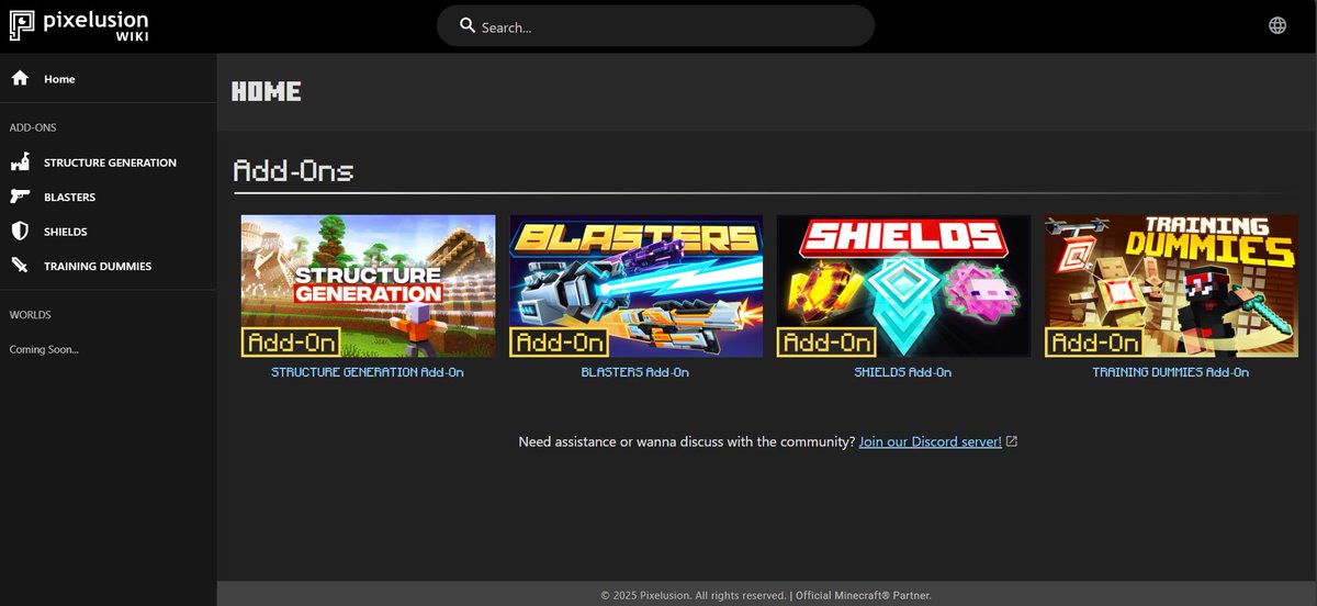 We just released a wiki for our Minecraft Marketplace Add-Ons!

Search for specific info about a pack in your inventory or make more educated purchases.

➡️ wiki.pixelusion.net
