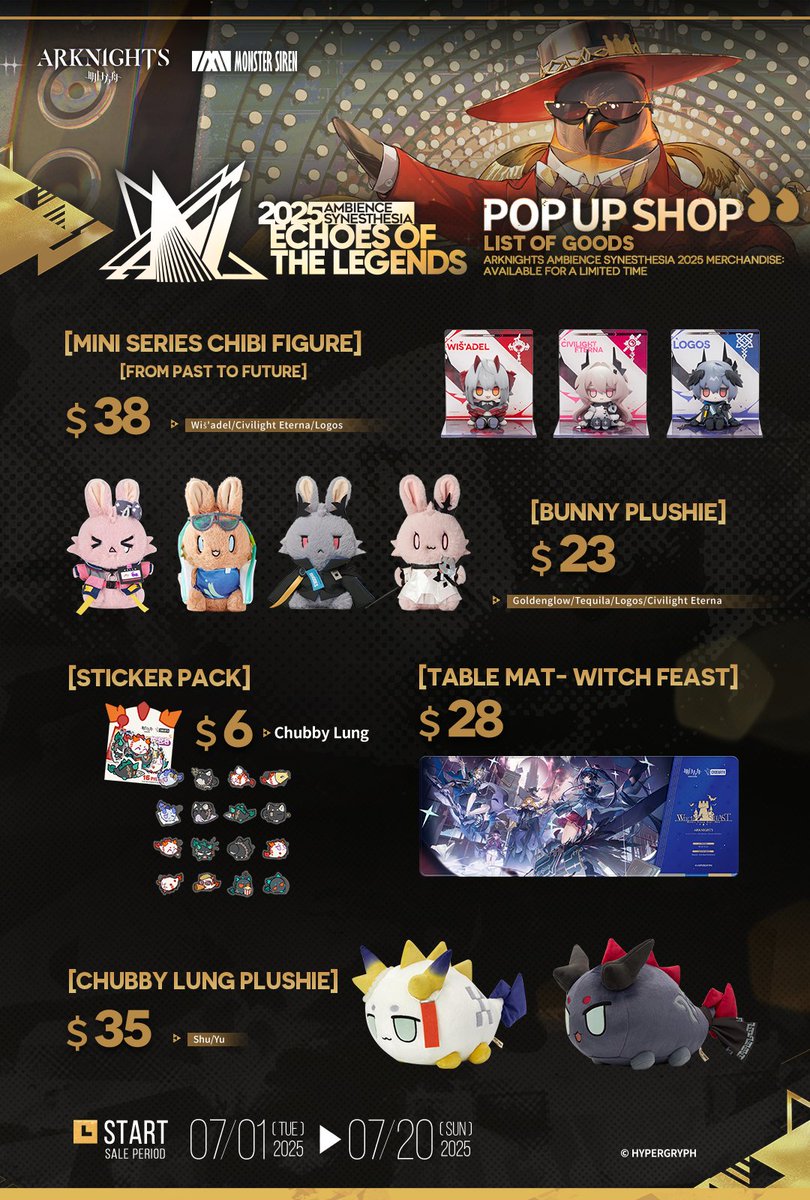 Projectkenyc's tweet photo. [Arknights Ambience Synesthesia 2025 - Echoes of the Legends Pop Up Store] coming soon!
Sales details revealed! Swing by and check it out!

Event Period: July 1 (Tue) – July 20 (Sun), 2025
Event Location: Project KE 

#Arknights #arknightspopup #animenyc #newyork #projectke https://t.co/PZtfalBt6m