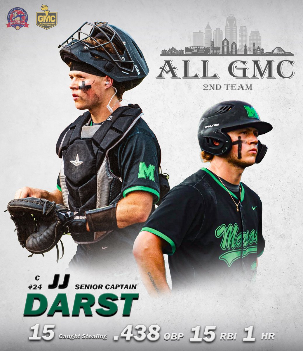MasonHSBaseball's tweet image. Congratulations to JJ Darst on receiving All GMC 2nd Team! #45040