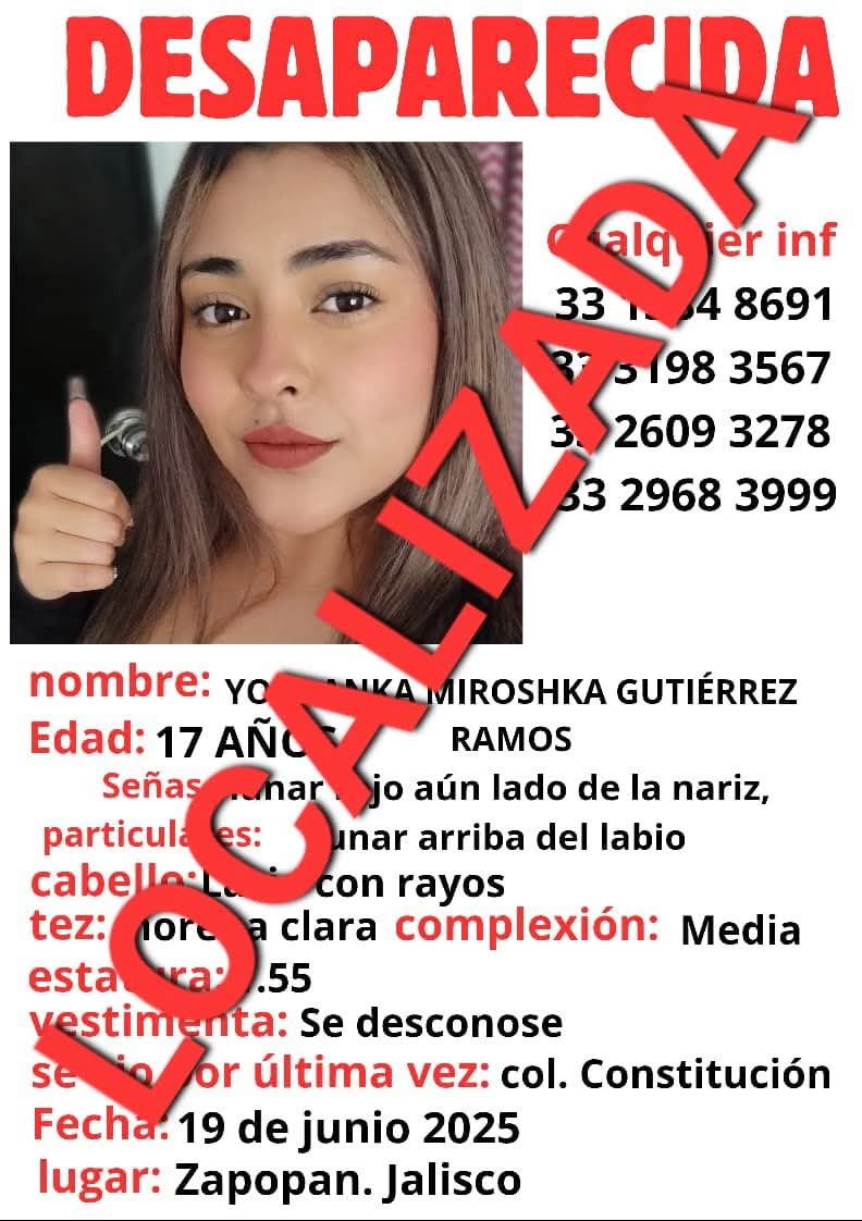 ya fue localizada gracias por compartir