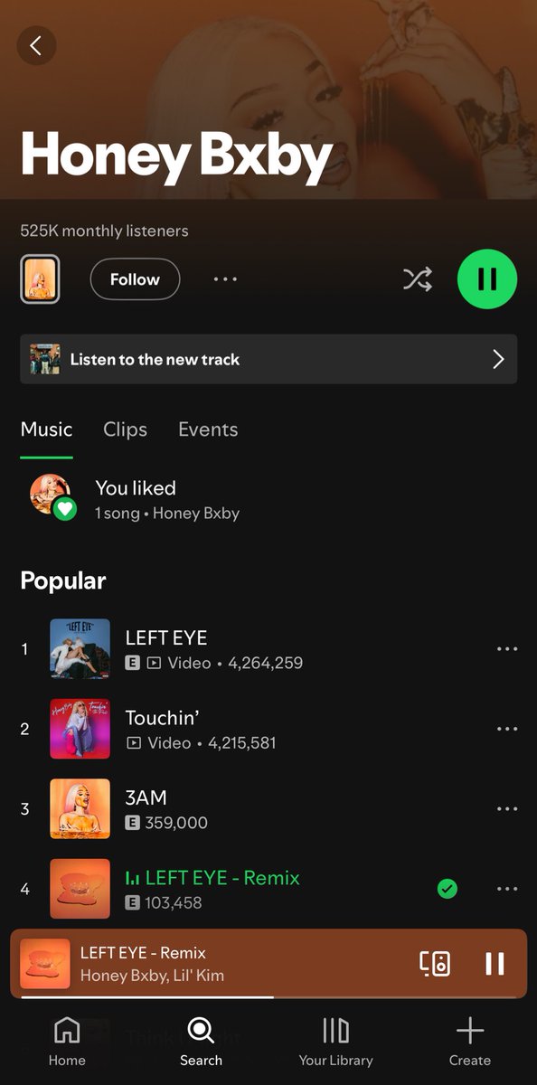 LilKimArea's tweet photo. 100,000+ streams on Spotify. Keep streaming Beehive! #LeftEyeRemix https://t.co/BC25DBKLrA