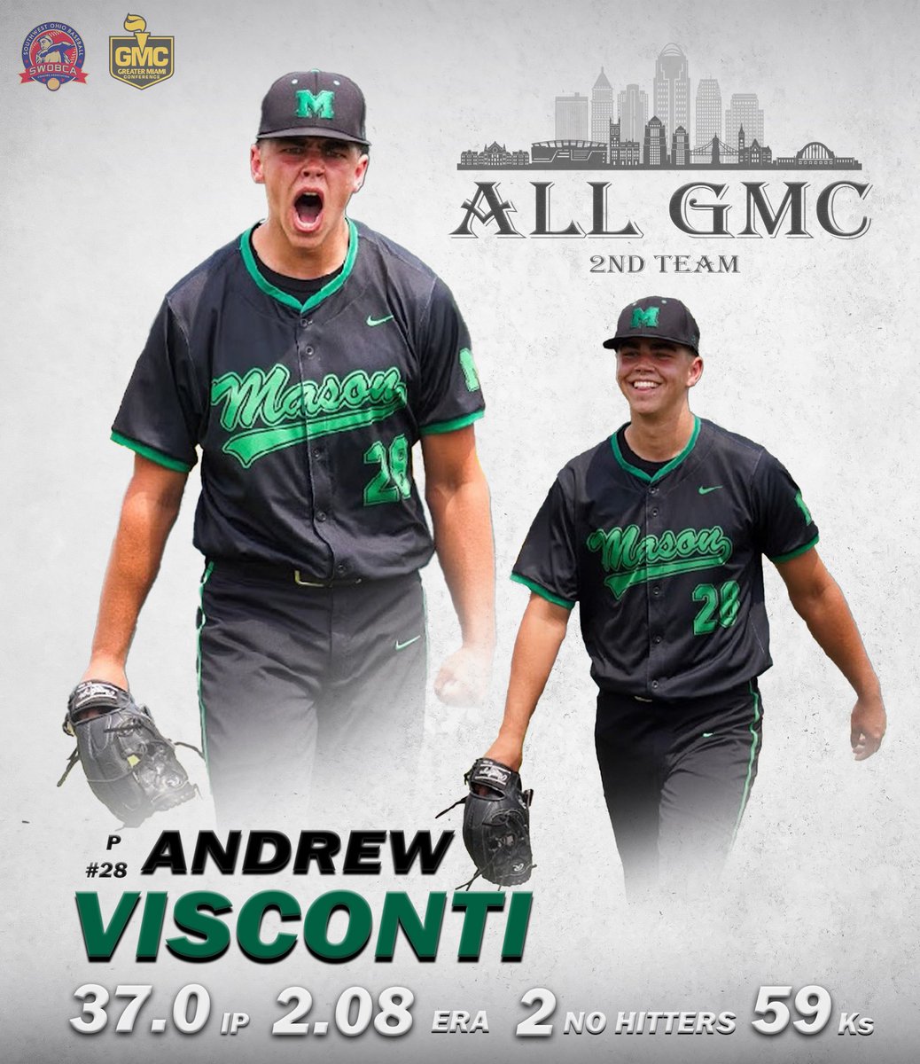 MasonHSBaseball's tweet image. Congratulations to Andrew Visconti on receiving All GMC 2nd Team! #45040