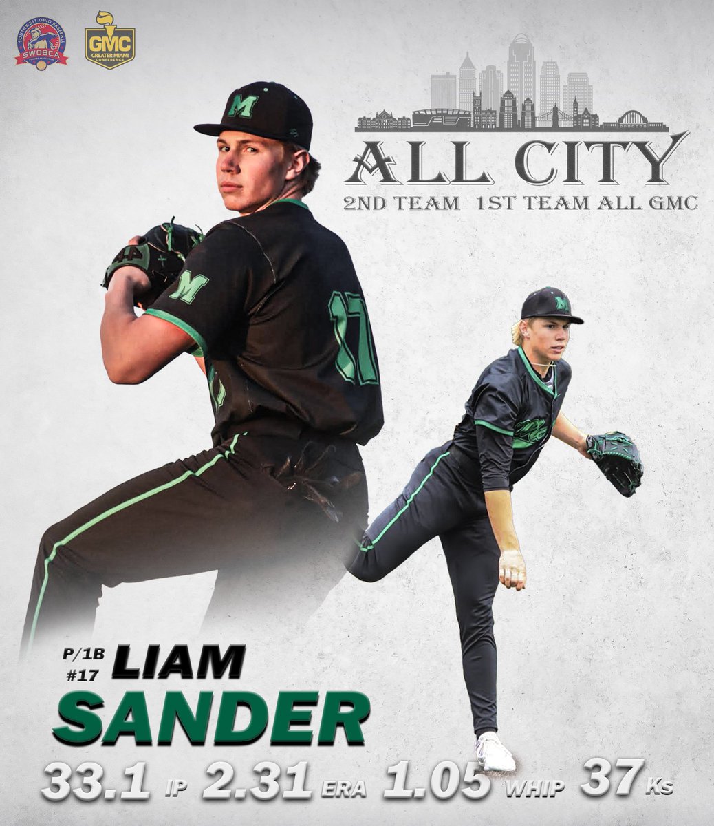 MasonHSBaseball's tweet image. Congratulations to Liam Sander on receiving All City 2nd Team & All GMC 1st Team! #45040