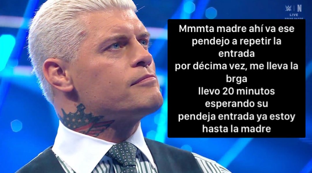 MrDabliuh's tweet photo. Frases que Cody Rhodes no dijo pero seguramente pensó #Smackdown https://t.co/vCyroGHziC