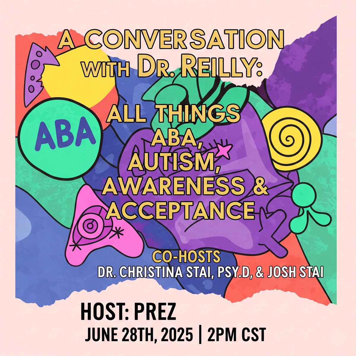 Prez✨ (@p_apson) on Twitter photo Join us as <a href="/DoctorStai/">Dr. Christina Stai, Psy.D.</a>, <a href="/Josh_Stai/">Josh Stai</a> & I will have an open discussion with <a href="/ReillyRoom/">Amber Reilly (she/they)</a> exploring ABA, Autism & more! All are welcome! 🙏🏾✨Your voice matters‼️
Remember to set a reminder below!
🗓️ June 28th, 2 PM CDT
x.com/i/spaces/1vOGw…
#ProHumanity #AutismAwareness #Inclusion Join us as <a href="/DoctorStai/">Dr. Christina Stai, Psy.D.</a>, <a href="/Josh_Stai/">Josh Stai</a> & I will have an open discussion with <a href="/ReillyRoom/">Amber Reilly (she/they)</a> exploring ABA, Autism & more! All are welcome! 🙏🏾✨Your voice matters‼️
Remember to set a reminder below!
🗓️ June 28th, 2 PM CDT
x.com/i/spaces/1vOGw…
#ProHumanity #AutismAwareness #Inclusion