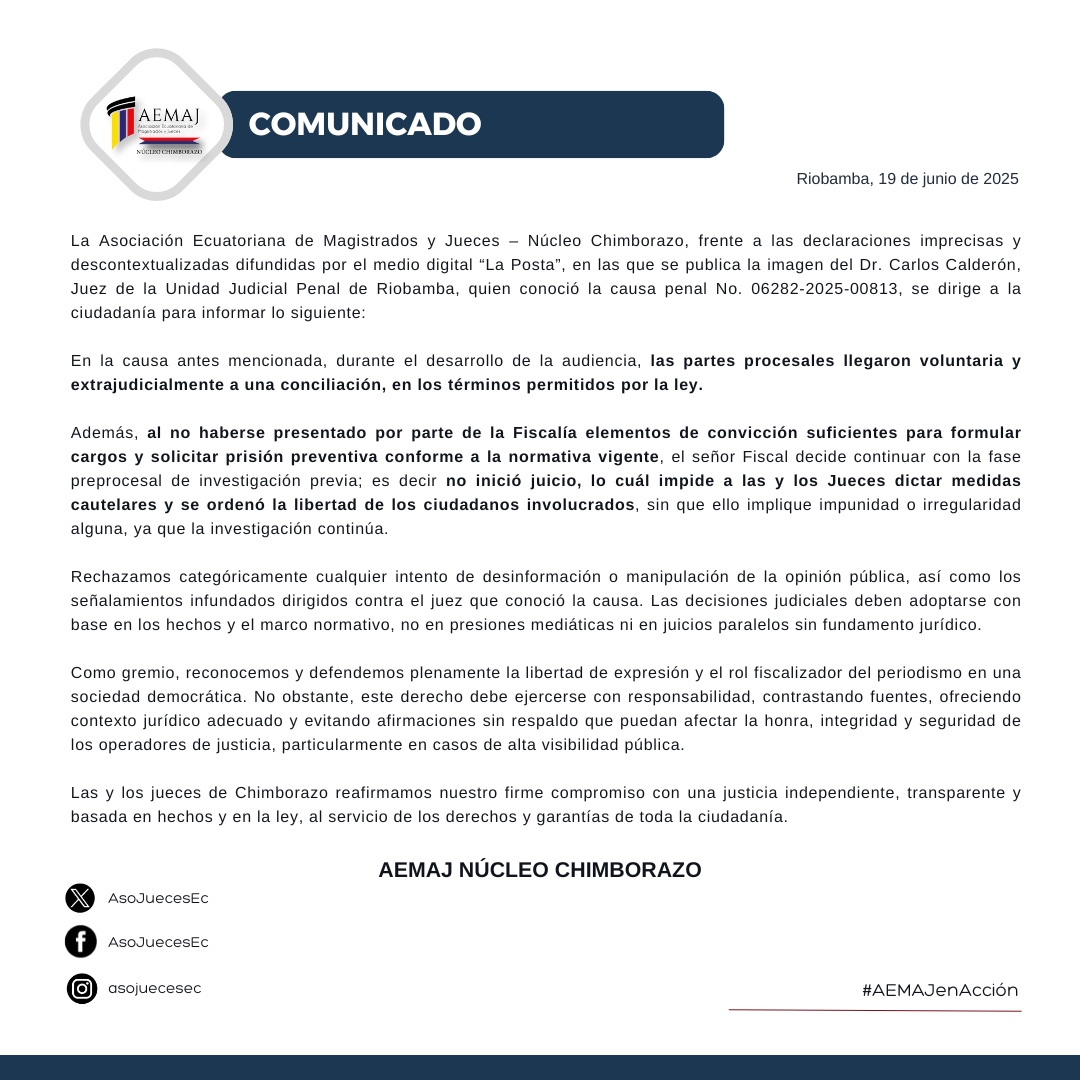 A la opinión publica