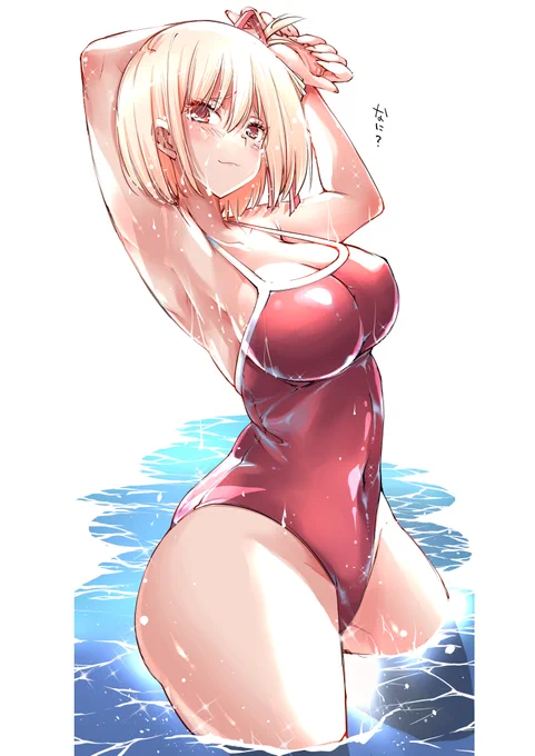 過去絵コラ水着ちさとちゃん…赤水着もありかもしれない