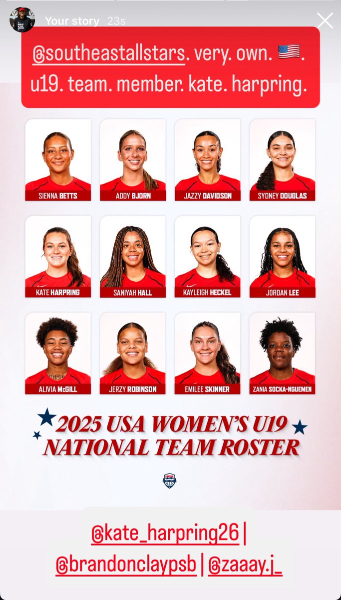 B r a n d o n C l a y (@brandonclaypsb) on Twitter photo Brandon Clay Brand Marketing x Southeast All Stars | Powered By @brandonclaypsb & <a href="/3SSBGCircuit/">3Stripes Select Basketball Girls Circuit</a> ❤️🖤🤍 | #BClayMarketing
YOU CAN GO ANYWHERE FROM HERE!
‘26 Kate Harpring of Marist School (GA) /// SAS Black 3SSB is a member of the USAB U19 Team.
SAS IG: instagram.com/southeastallst… Brandon Clay Brand Marketing x Southeast All Stars | Powered By @brandonclaypsb & <a href="/3SSBGCircuit/">3Stripes Select Basketball Girls Circuit</a> ❤️🖤🤍 | #BClayMarketing
YOU CAN GO ANYWHERE FROM HERE!
‘26 Kate Harpring of Marist School (GA) /// SAS Black 3SSB is a member of the USAB U19 Team.
SAS IG: instagram.com/southeastallst…