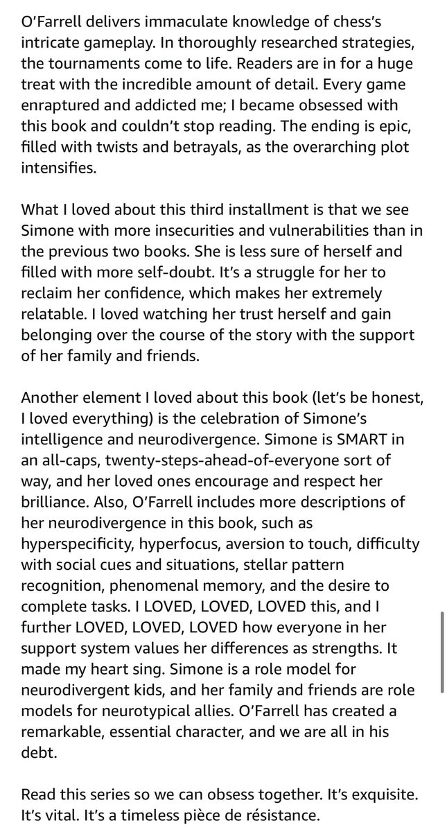 S.P. O’Farrell (@spofarrell3) on Twitter photo Incredible ⭐️⭐️⭐️⭐️⭐️ review for Simone LaFray and the Bishop of Mumbai. Thank you, <a href="/halo_scot/">Halo Scot (mostly on IG & Substack)</a> 🕵🏻♀️❤️
“Read this series so we can obsess together. It’s exquisite. It’s vital.”
⭐️⭐️⭐️⭐️⭐️ #SimoneLaFrayMysteries
amazon.com/Simone-LaFray-… Incredible ⭐️⭐️⭐️⭐️⭐️ review for Simone LaFray and the Bishop of Mumbai. Thank you, <a href="/halo_scot/">Halo Scot (mostly on IG & Substack)</a> 🕵🏻♀️❤️
“Read this series so we can obsess together. It’s exquisite. It’s vital.”
⭐️⭐️⭐️⭐️⭐️ #SimoneLaFrayMysteries
amazon.com/Simone-LaFray-…