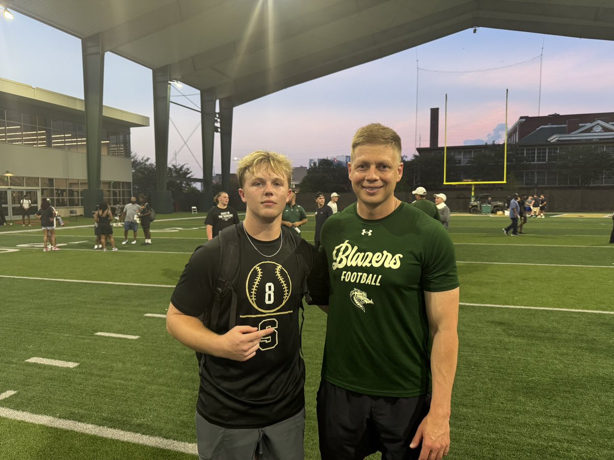 Had a great time tonight at UAB! <a href="/UAB_FB/">UAB Football</a> <a href="/Alex_Mortensen_/">Alex Mortensen</a> <a href="/CoachD_Mitch/">Danny Mitchell</a> <a href="/BoroRecruiting/">Scottsboro Football Recruiting</a> <a href="/coachChipR/">Chip Russell</a> <a href="/tvann2/">Coach Tyler Vann</a> @Footb