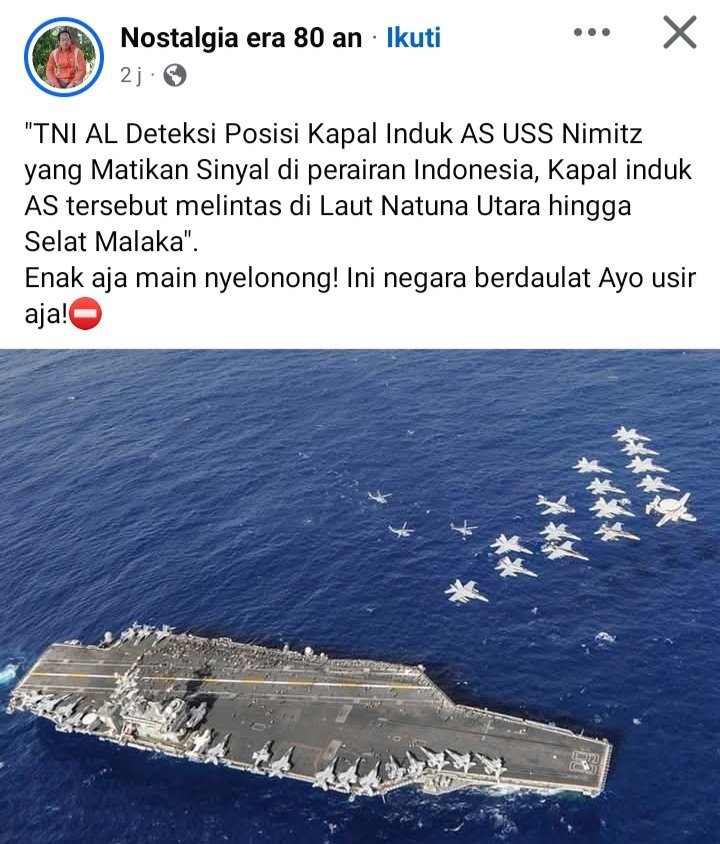 "Laut dipagar aja gak tahu, apalagi kapal induk lewat! Wakakakakakakakak..!!"

#Ngik