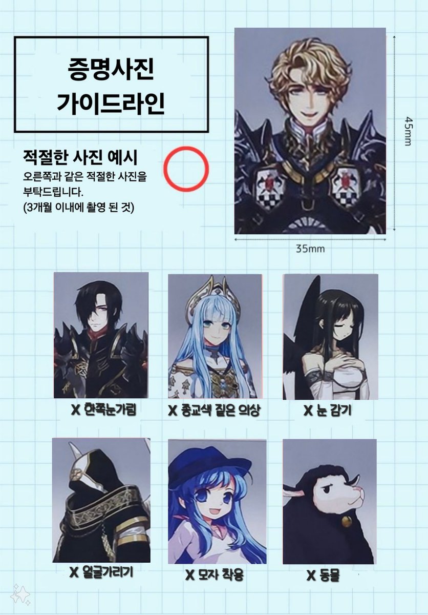 증명사진 가이드라인