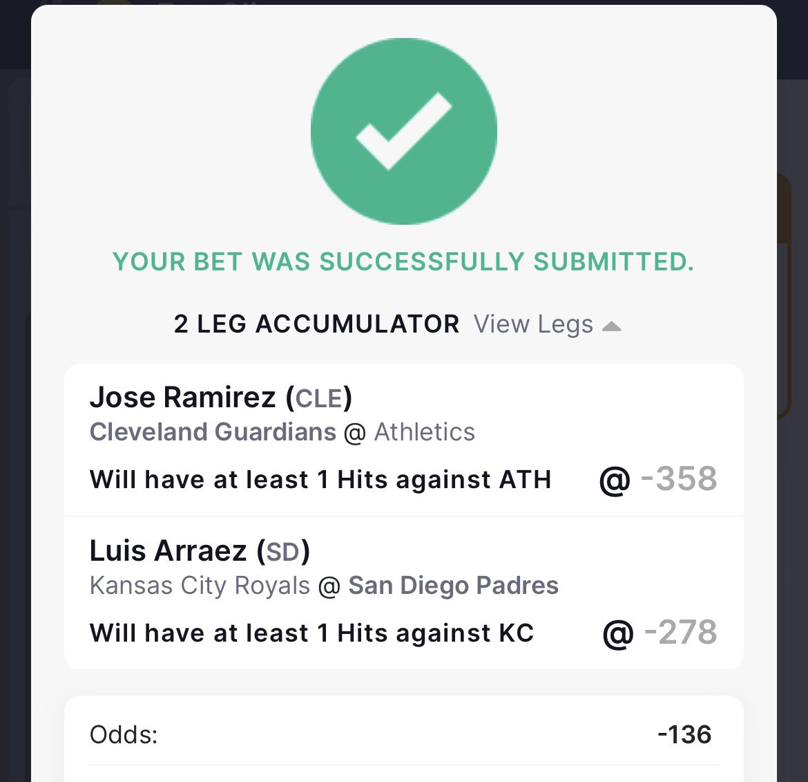 Vlad Jr 0-4 ❌

Going back to our original thoughts didn’t love juice on Jose Ramirez but we need winners! 

⚾️J.Ramirez 1 Hit 
#GuardsBall 

⚾️L.Arraez 1 Hit 
#ForTheFaithful