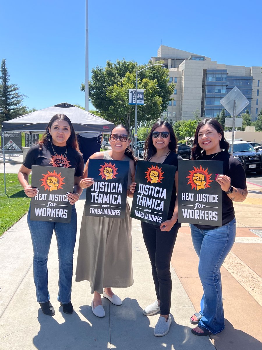 This week, OSHA kicked off hearings for a national heat safety standard. In Fresno and all over the country, workers rallied for guaranteed water, shade and rest, lifesaving measures as extreme heat risks rise.  Learn more at heatjusticenow.org #FiredUp #HeatJustice