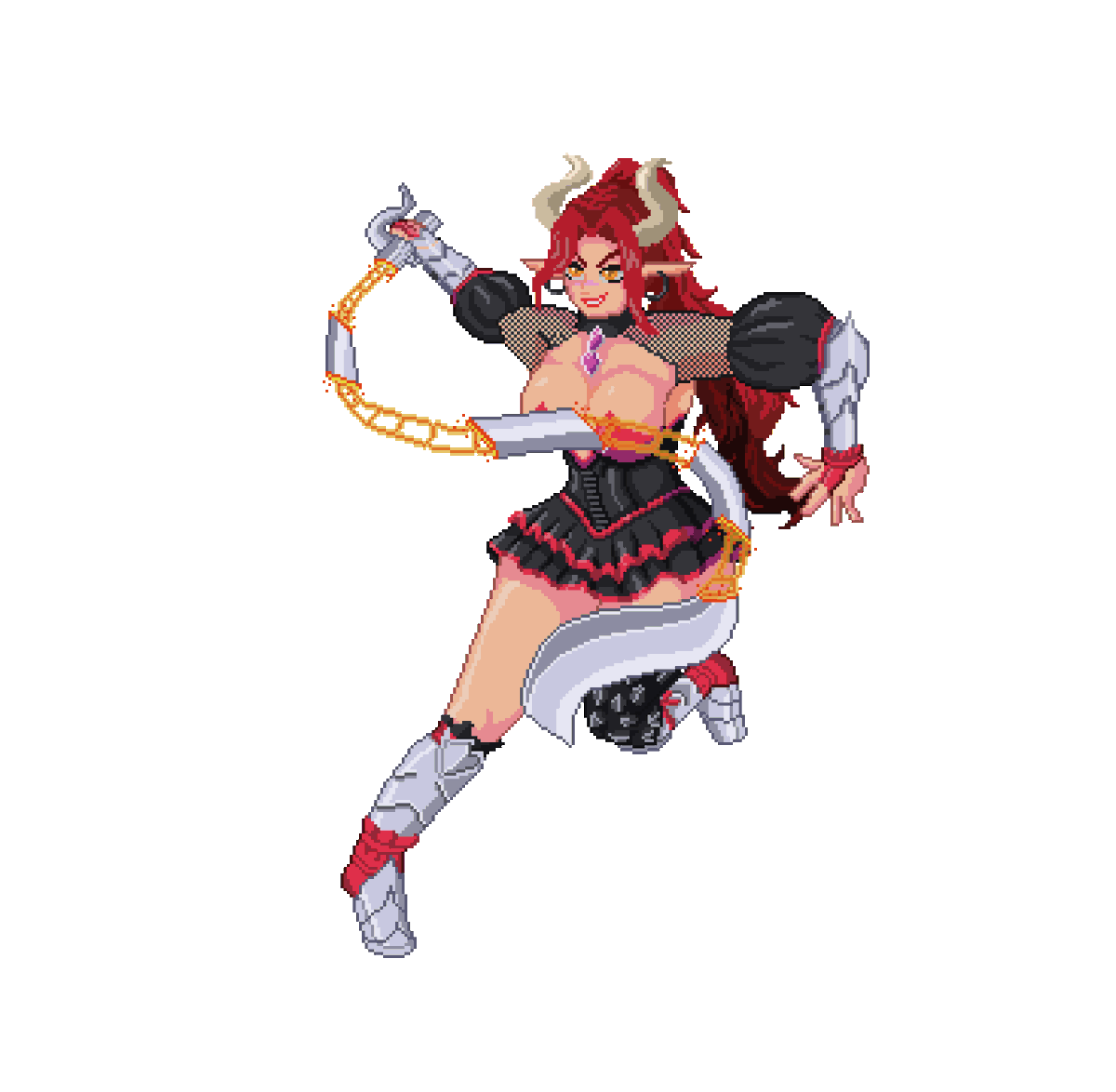 New #pixelart #commission work. Same client as before.
I might use this as a new commission banner since I realy like how it turned out. Kinda sucks the whip is hiding part of the anatomy, haha.