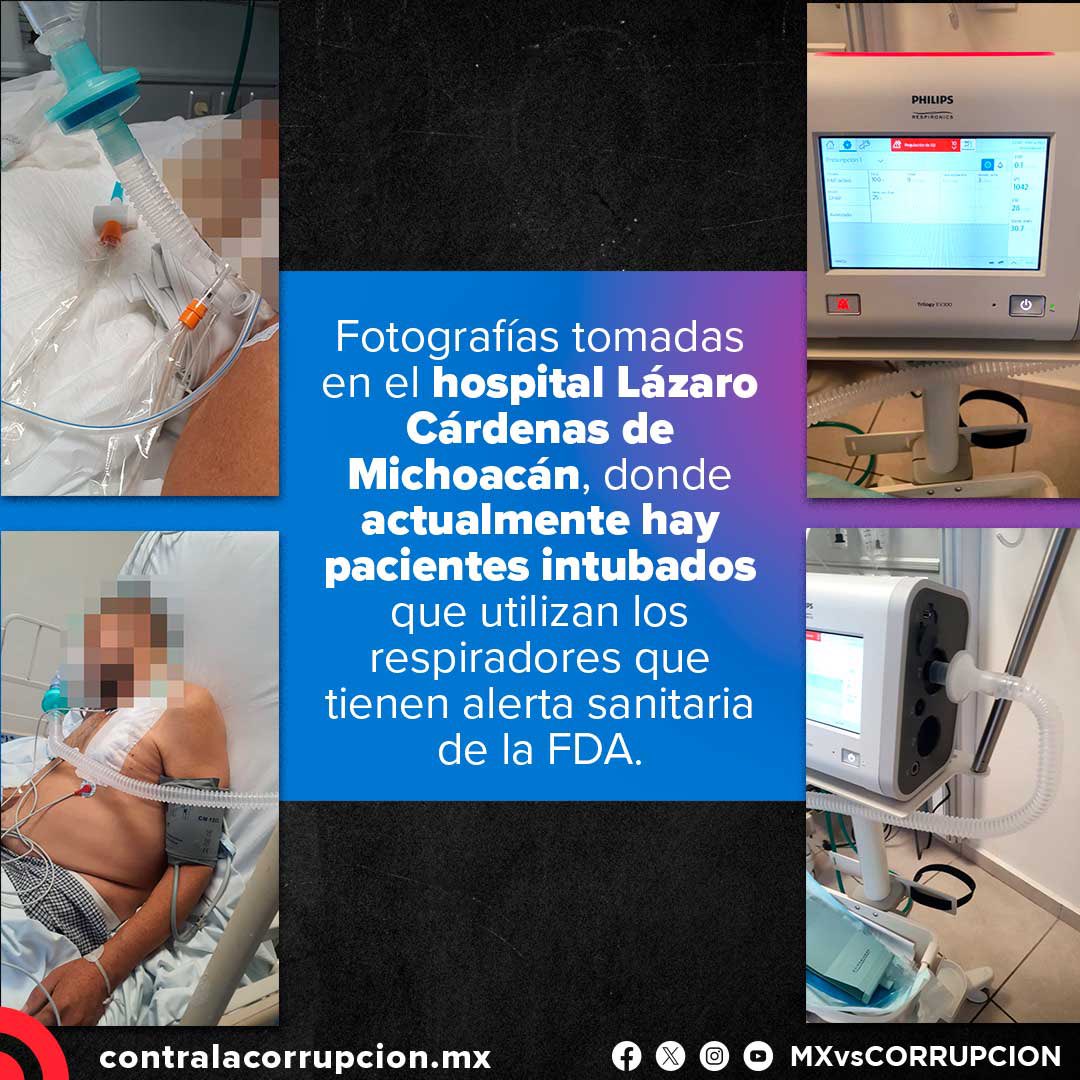 🔴 #Entérate Ventiladores Philips que representan un riesgo para la salud siguen en uso en hospitales de CDMX, Edomex, Durango y Michoacán. 
📸 Personal médico compartió fotos con MCCI donde se ve que aún los usan con pacientes. 
contralacorrupcion.mx/se-confirma-ho…