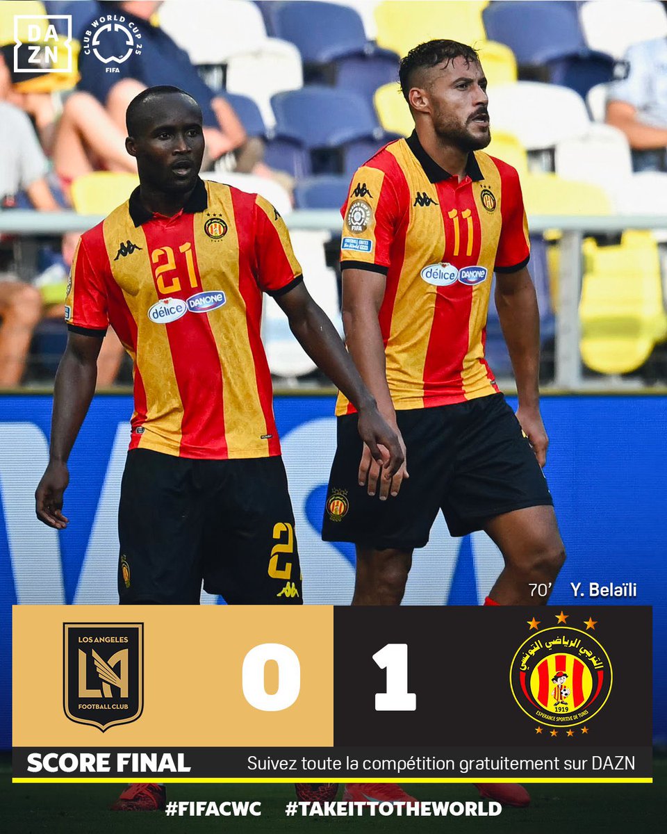 🏆 #MundialDeClubes #USA2025: #Ésperance 🇹🇳 derrotó por 1-0 a #LAFC 🇺🇸