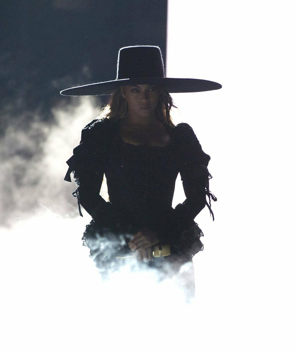 Beyoncé looking like she's ready for Hell in a Cell