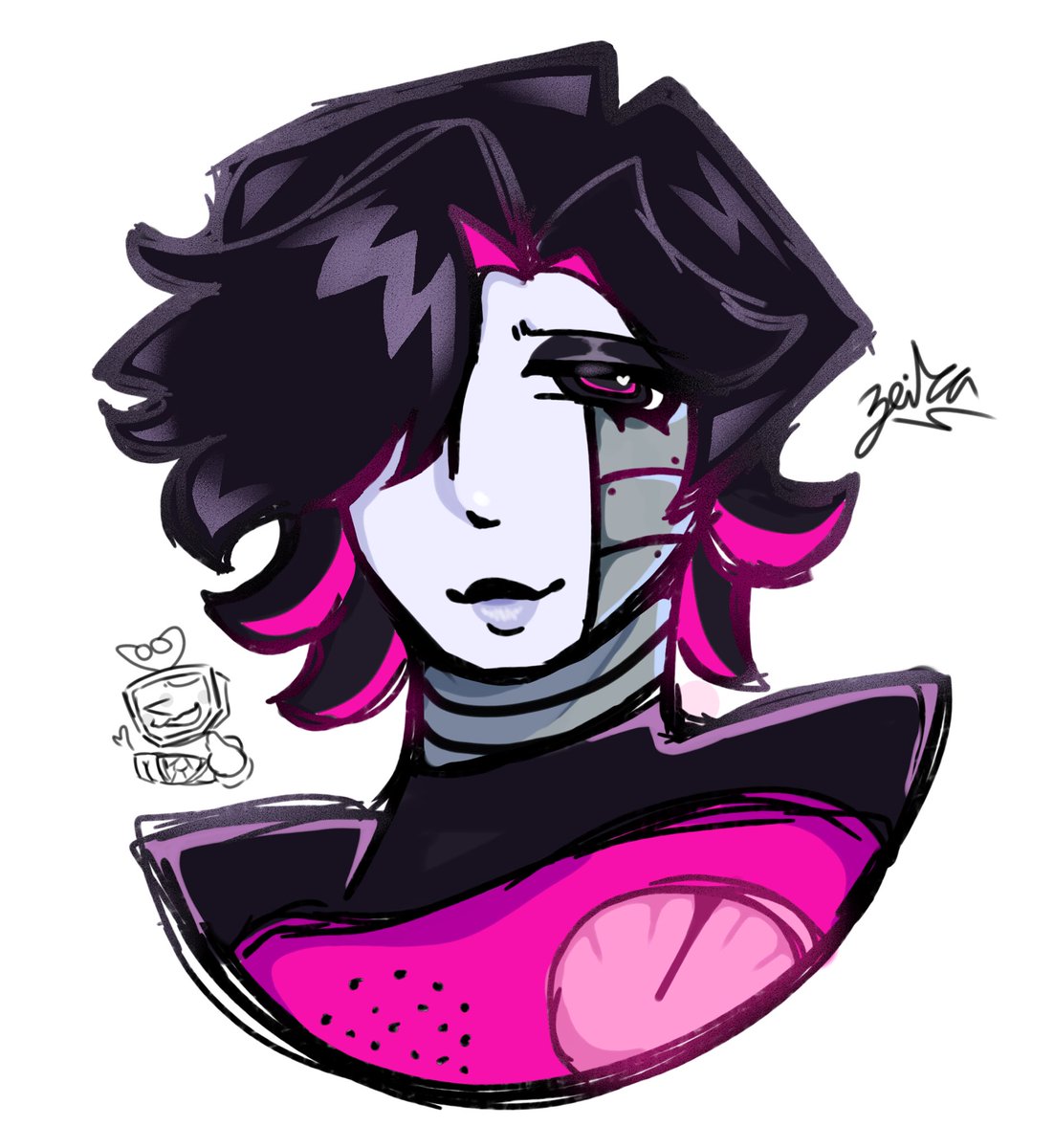 I drew my wife for the first time.. I had to use someones art for ref.. Gulp.. (Implied Mettatenna) #Mettaton #mettatenna