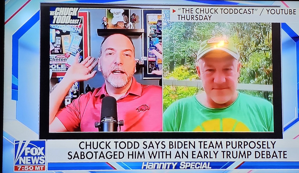 HoskinsTom's tweet image. Eurika, Sleepy Eyes, @chucktodd, has been going through the May 2024 @Richzeoli Show archives and has now come up with the remarkable theory that Biden's own people set him up to fail in the Presidential debate with Trump. Who Knew?