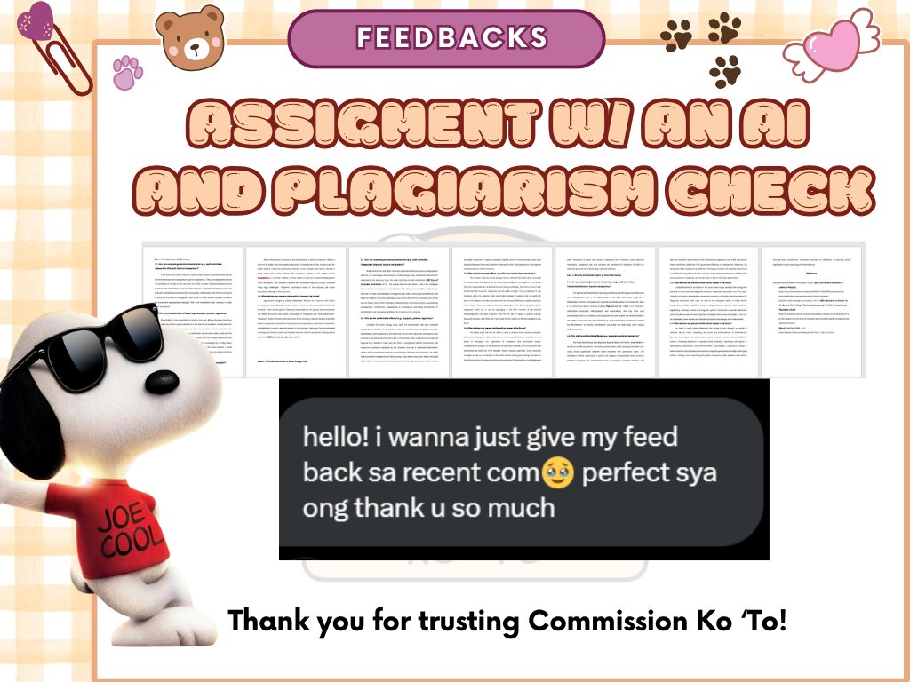 “OMG! Perfect sya! Thank you so much!” ✨ 

Another student is satisfied with her "Assignment"! 🫶🏻

#FeedbackKoTo 
#commsX 

❀Tags: lf clients assignment thesis rrl essay research commissions academic commissioners ai plagiarism