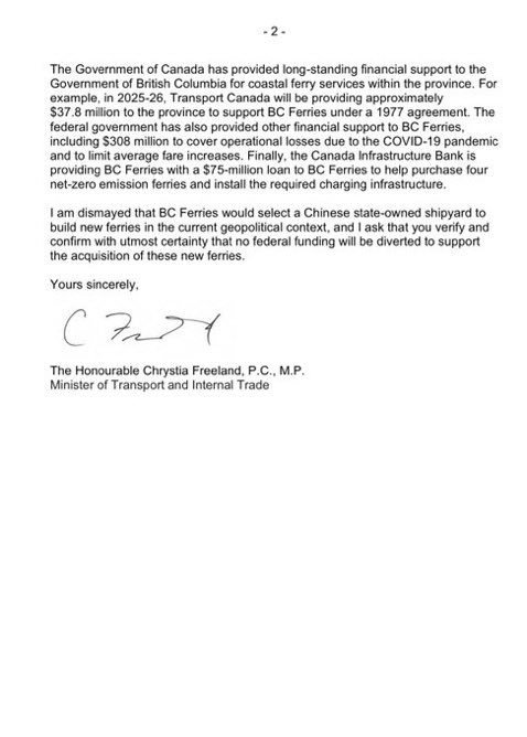 Freeland rips David Eby for BC Ferries debacle. Elbows down eh!