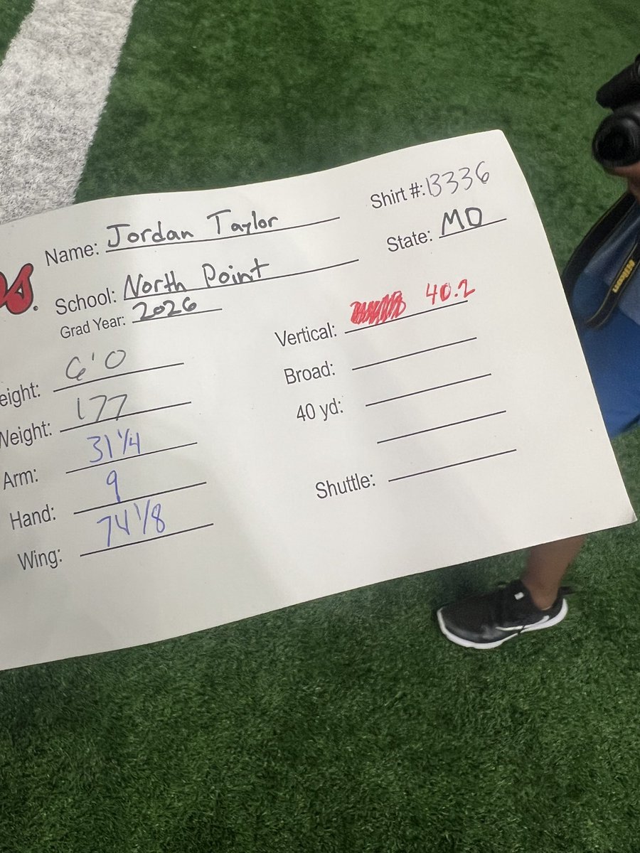 #Certified 
40 Inch vertical ☑️
11’1 Broad Jump ☑️
4.45 - 40 ☑️