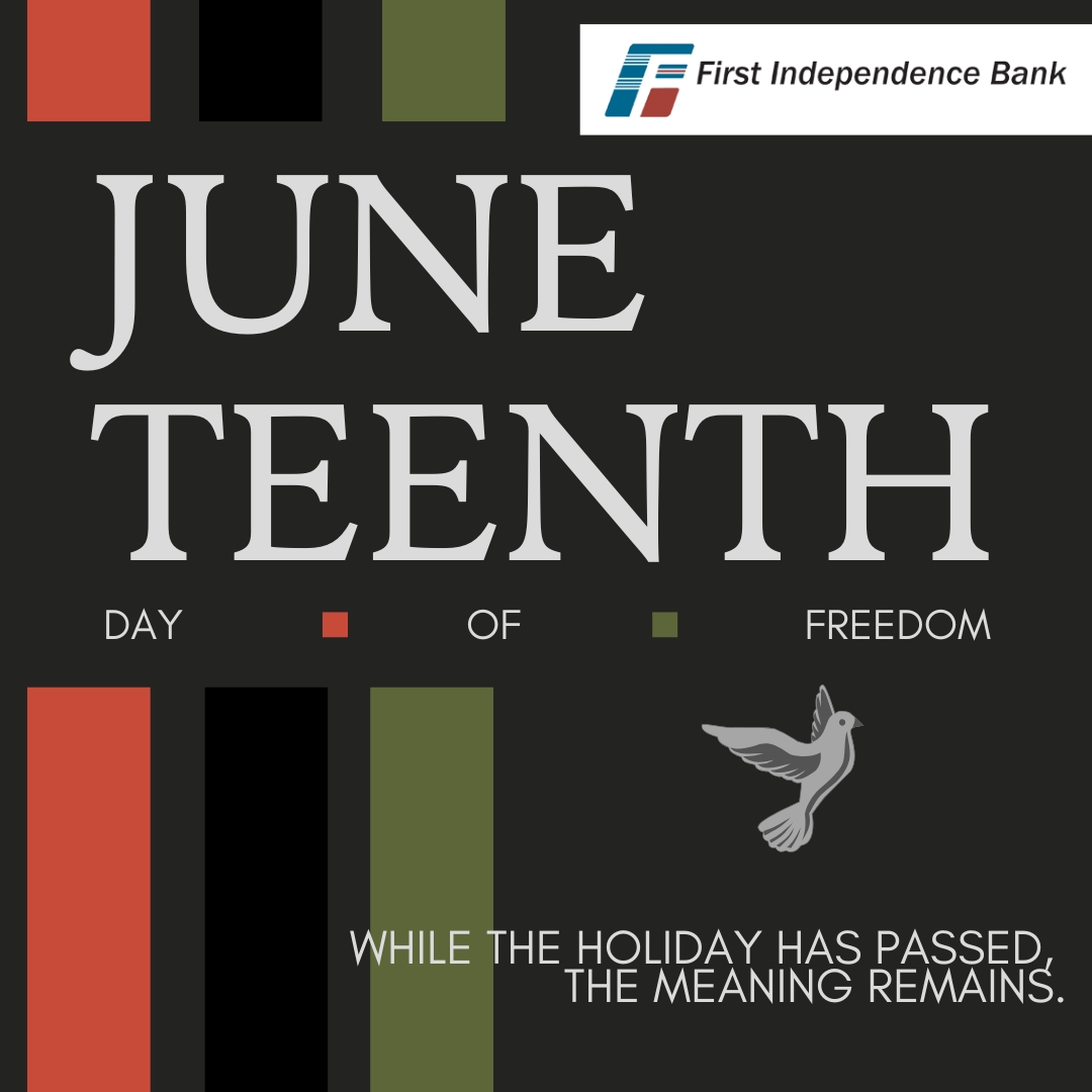 At #FirstIndependence, #Juneteenth is more than a day—it’s a commitment. Though the holiday has passed, our mission continues.

As one of the few minority-owned #banks in the U.S., we continue to champion freedom, resilience, and #economicempowerment year-round.

#Ficonnected
