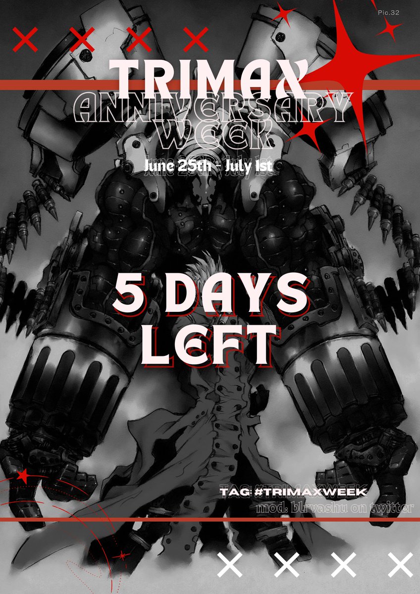 trigunweek's tweet photo. 5 days left! 
#TriMaxWeek #Trigun https://t.co/YxK0mhPHmV