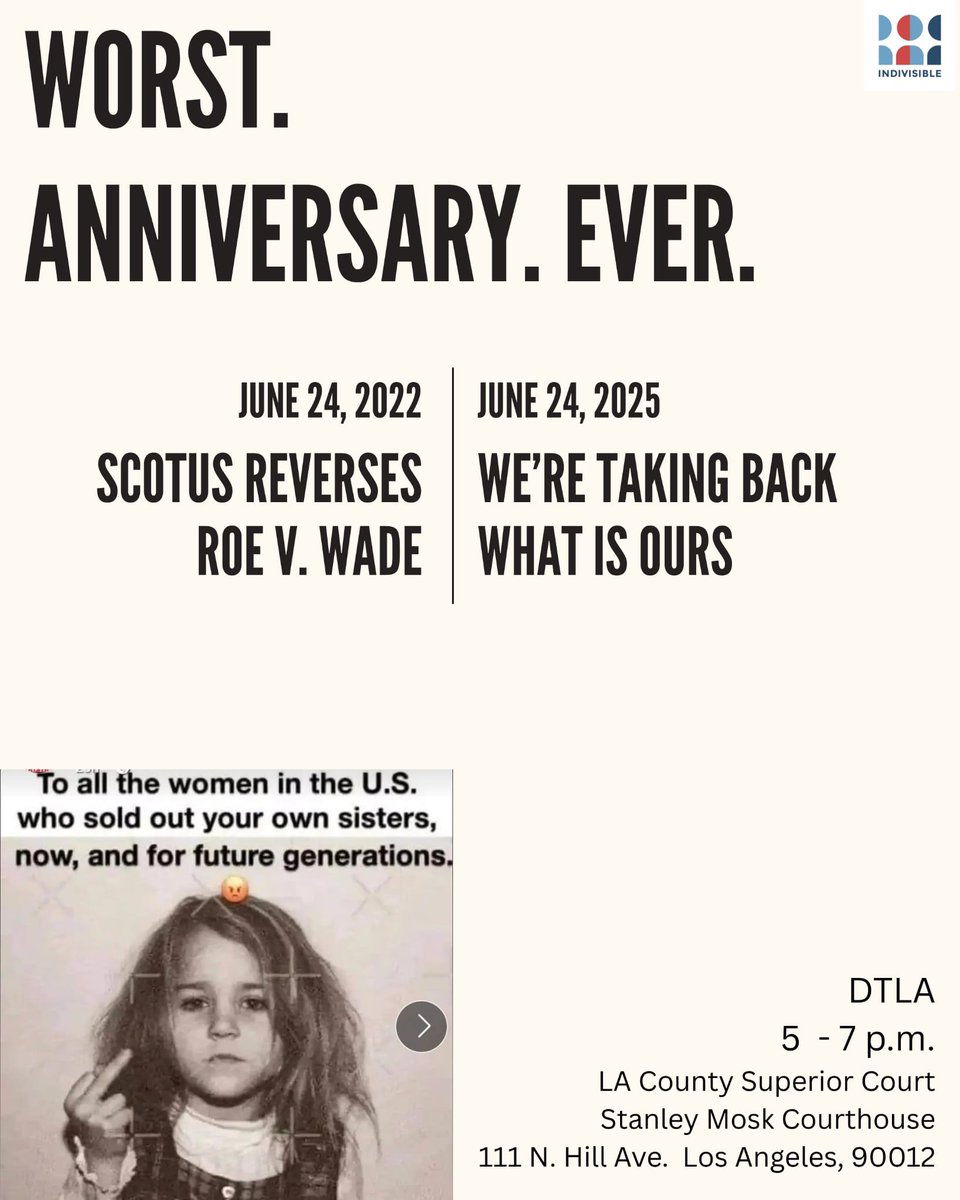 goRubenRuben's tweet photo. @CalltoActivism Oralè Resisters
Women’s Reproductive Rights Protest !
Indivisible SoCal
We are not Free, until all
our Sisters are Free!
RoeVWade Protest
Women’s Reproductive Rights
June 24
Downtown LA
5-7pm #IndivisbleSoCal #USDemocrcy #RoeVWade #RoeVTACO https://t.co/we0dJ3EVQk