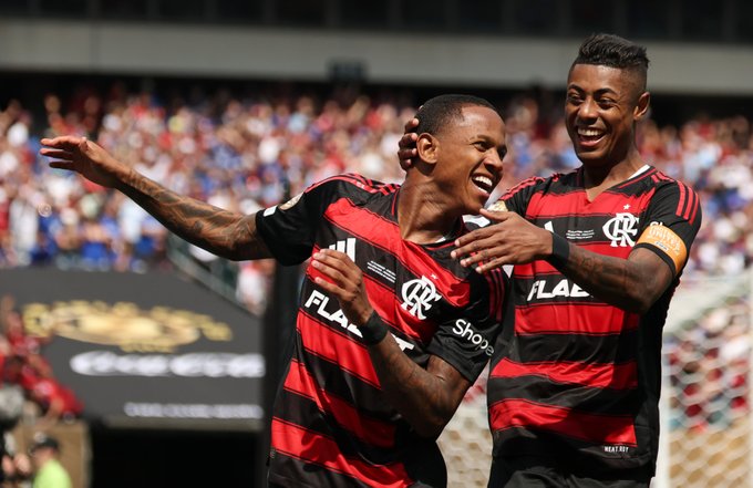 Flamengo celebrate a goal at the FIFA Club World Cup