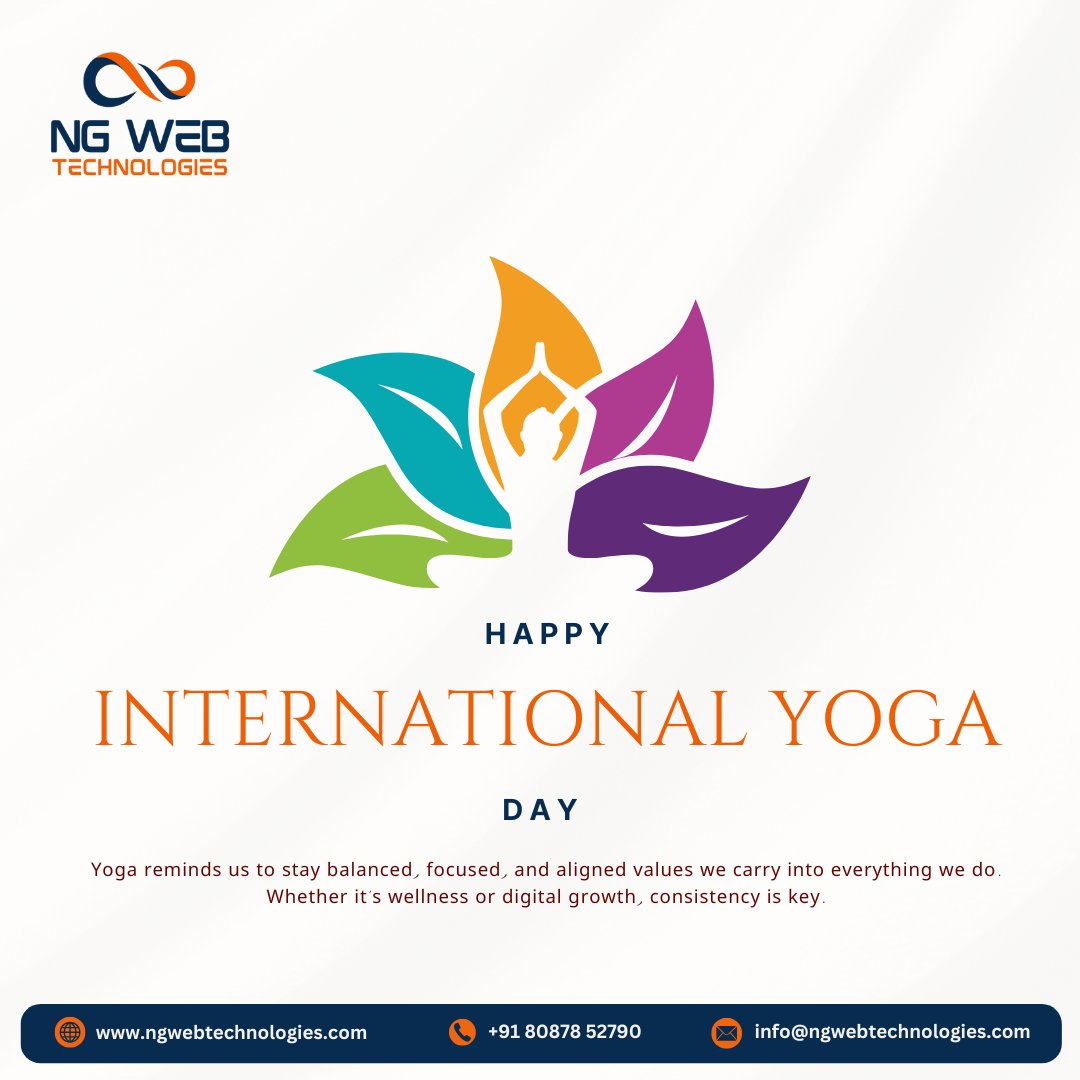 NG_Web_Tech's tweet image. 🧘‍♀️Happy International Yoga Day from NG Web Technologies!

Yoga reminds us to stay balanced, focused, and aligned—values we carry into everything we do. Whether it’s wellness or digital growth, consistency is key.

#InternationalYogaDay #BalanceAndFocus #NGWebTechnologies