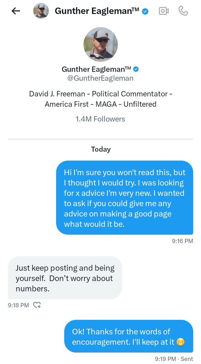 FraudWatch (@fromnewstoviews) on Twitter photo This was so incredibly nice of <a href="/GuntherEagleman/">Gunther Eagleman™</a> to encourage me! He runs such a large account I thought no way, but I can atleast ask. He got back to me in no time with very nice things to say and then followed me. I cant express how great it is to me to experience this kindness This was so incredibly nice of <a href="/GuntherEagleman/">Gunther Eagleman™</a> to encourage me! He runs such a large account I thought no way, but I can atleast ask. He got back to me in no time with very nice things to say and then followed me. I cant express how great it is to me to experience this kindness