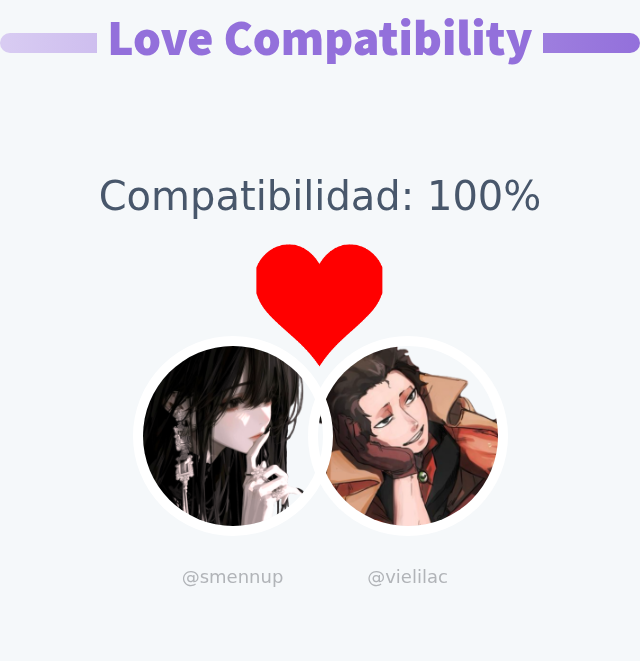 Mi Compatibilidad Amorosa con <a href="/vielilac/">𝘴𝘢𝘵𝘰</a> es del 100%

➡️ infinityweet.me/love-calculato…