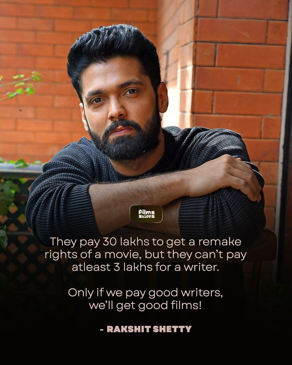 filmsandstuffs's tweet image. Sensible words from Rakshit Shetty.