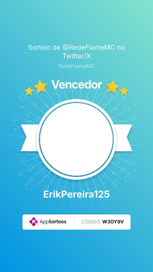 🎉 𝗦𝗢𝗥𝗧𝗘𝗜𝗢 𝗙𝗜𝗡𝗔𝗟𝗜𝗭𝗔𝗗𝗢!

O 𝗴𝗿𝗮𝗻𝗱𝗲 𝘃𝗲𝗻𝗰𝗲𝗱𝗼𝗿 foi: <a href="/ErikPereira125/">Erik Gomes</a>! 🥳
Obrigado a todos que participaram. Fiquem ligados em nossas redes sociais, em breve tem mais! 👀

Certificado de validade: app-sorteos.com/w/W3OY9V