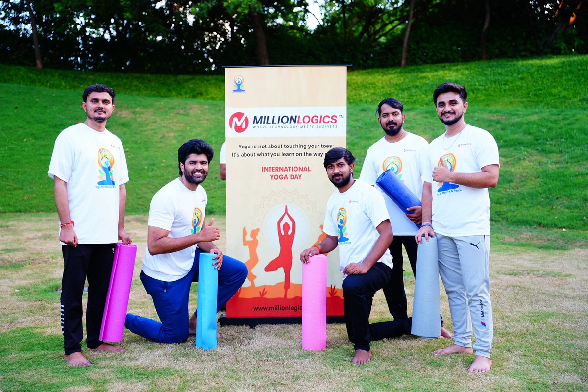 This International Yoga Day, we're incredibly proud to showcase our amazing Hyderabad team as they embraced the spirit of wellness and unity. 🧘‍♀️🧘‍♂️

At MillionLogics, we believe that a healthy team is a happy and innovative team. Seeing our colleagues come together to practice