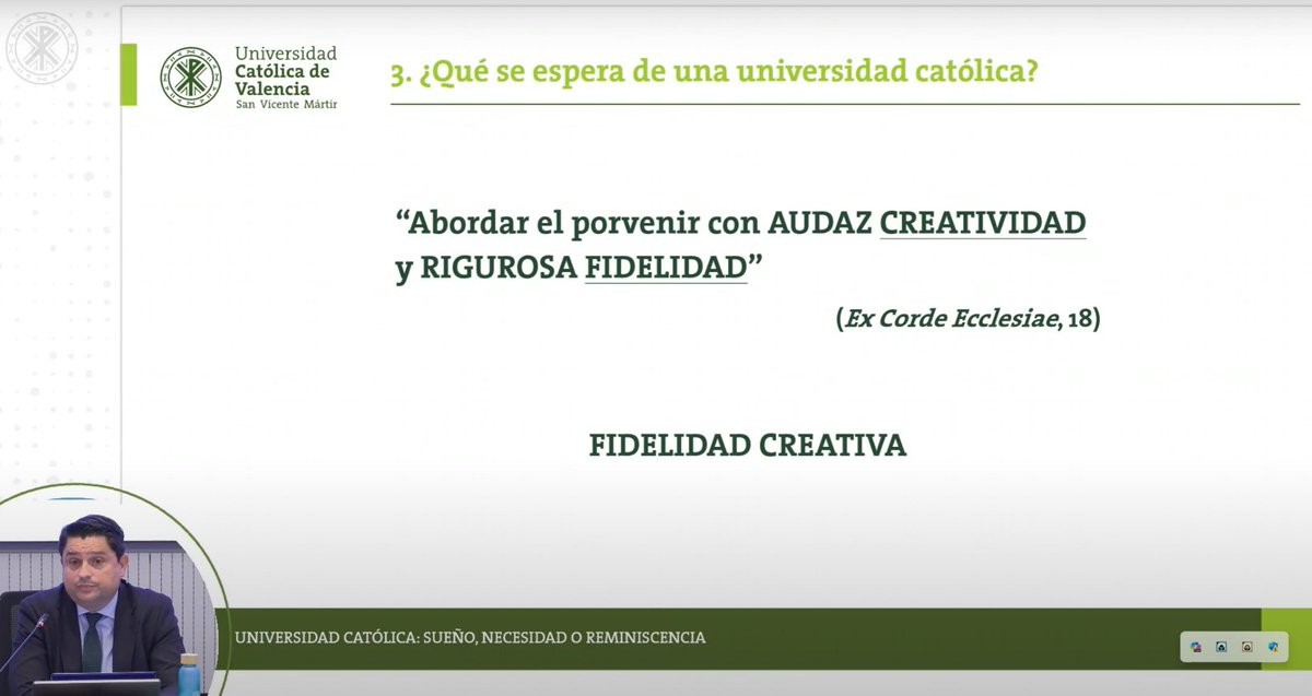 Una sencilla reflexión acerca de cómo la fidelidad creativa, de la que nos habla Ex corde Ecclesiae, nos ayuda a cumplir con nuestra misión (salvífica, con perdón) como universidades católicas, en este momento de la historia, el mejor que nos podía tocar. youtu.be/TNTyiXrOLqc?si…