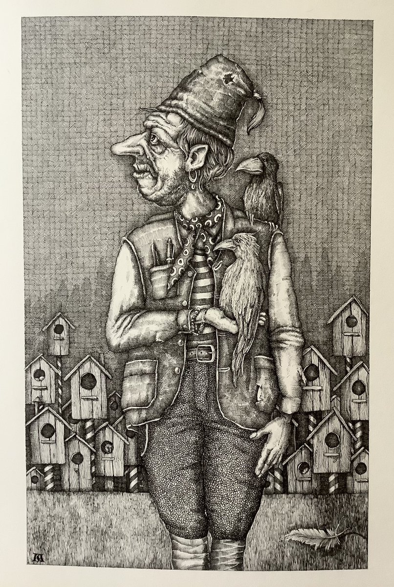 Lord of the Birds, or Saturday reflections on freedom.  (avian of course)

#drawing #freedom #InkDrawing #dessin
 #illustration #portrait #illustrationart #hatching #art #arte #artist #SaturdayVibes