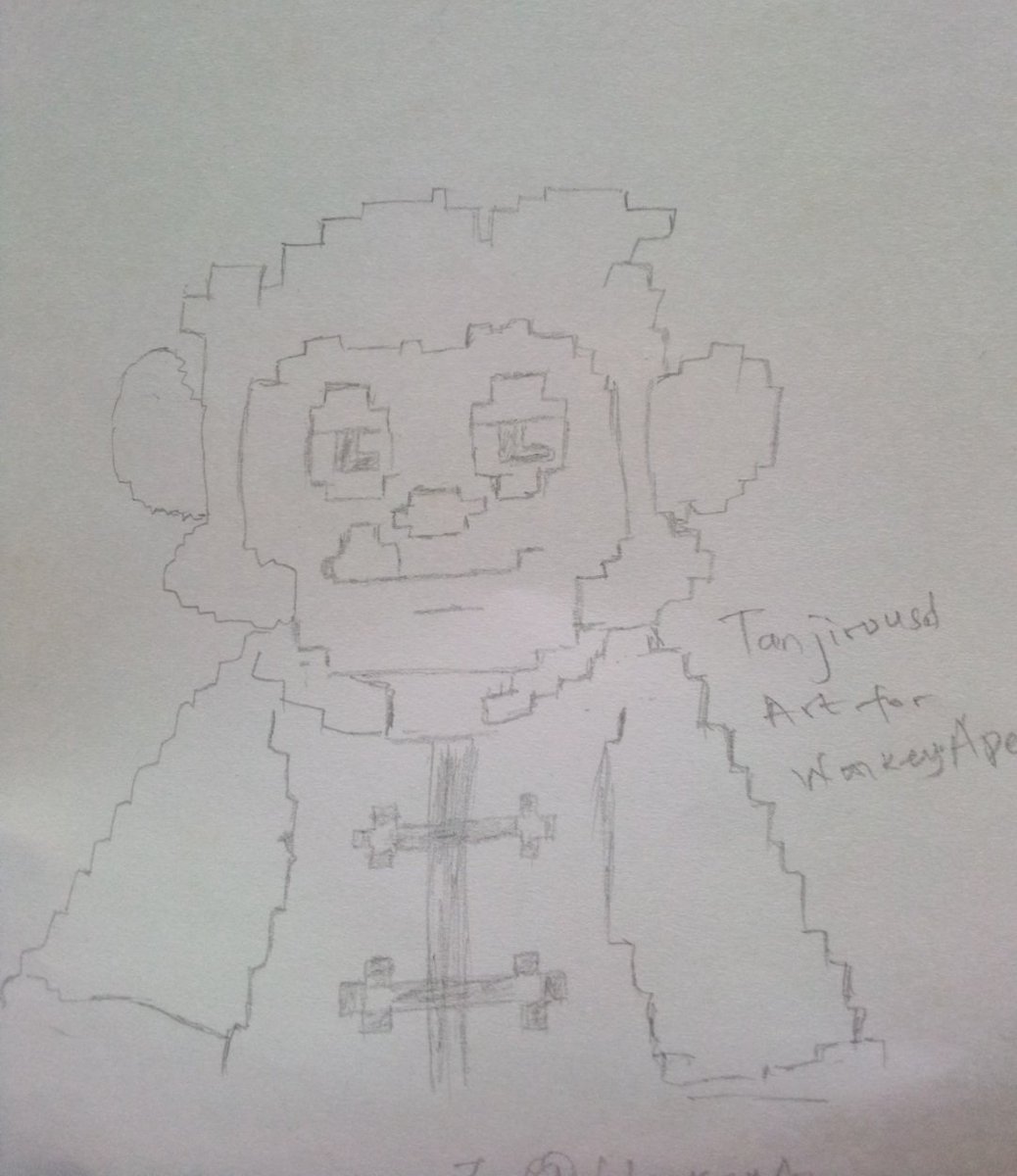 Tanjirousd's tweet photo. Woke up feeling kind of tired but when I remembered I don't have WL for @wonkeyape and there's an art contest going I had get pencils and paper ready.
Glad I did good in the art for @wonkeyape .
"w! Fanart #WonKey " https://t.co/W1fbjDWqol