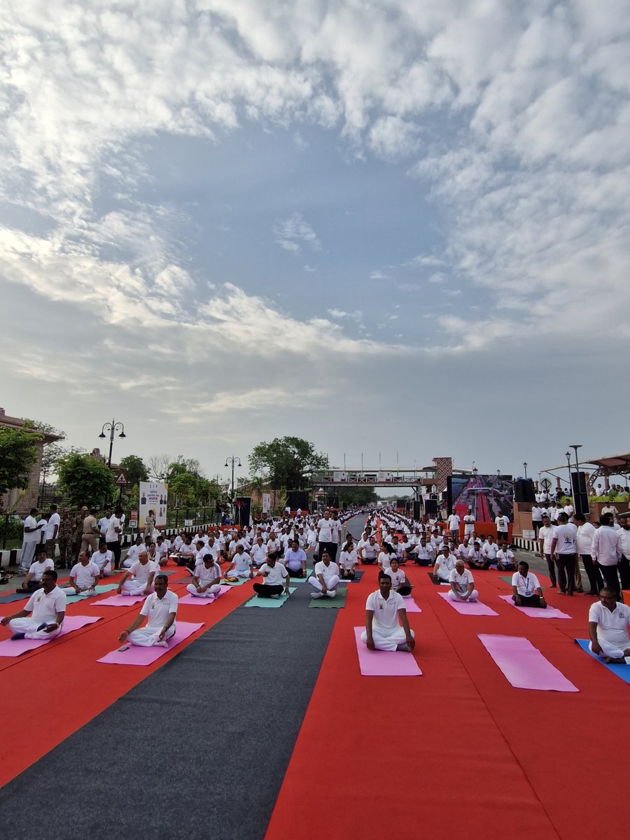 Glimpses of celebration of International Yoga Day at River front, Samaleswari Temple Complex in presence of Leaders and Officials. 
#InternationalYogaDay2025