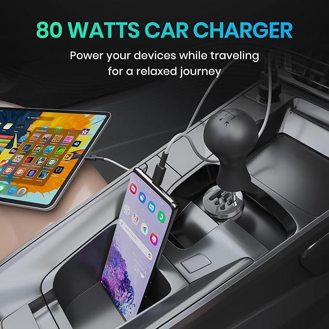 AnjaliP91063442's tweet image. Portronics 80W Dual Output Fast Car Charger with Type-C PD &amp;amp; USB, LED Indicator, Charging Adapter  Compatible with Cars for iPhone &amp;amp; Android Smartphone, Smartwatch, Earbud, Power Bank (Black

Buy now : amzn.to/4nbTQvx
#earbuds #carcharger #chargingadapter #electronics