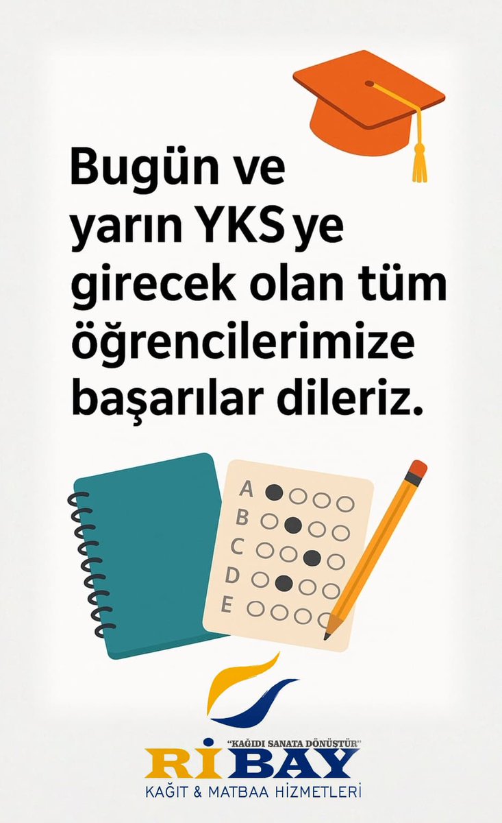 ribaykagit's tweet photo. Hafta sonu Üniversite sınavına girecek tüm gençlerimize üstün başarılar diliyorum.

Rabbim hepsine zihin açıklığı versin.
Emeklerini boşa çıkarmasın 🇹🇷 #yks25 https://t.co/gd91f0PcrY