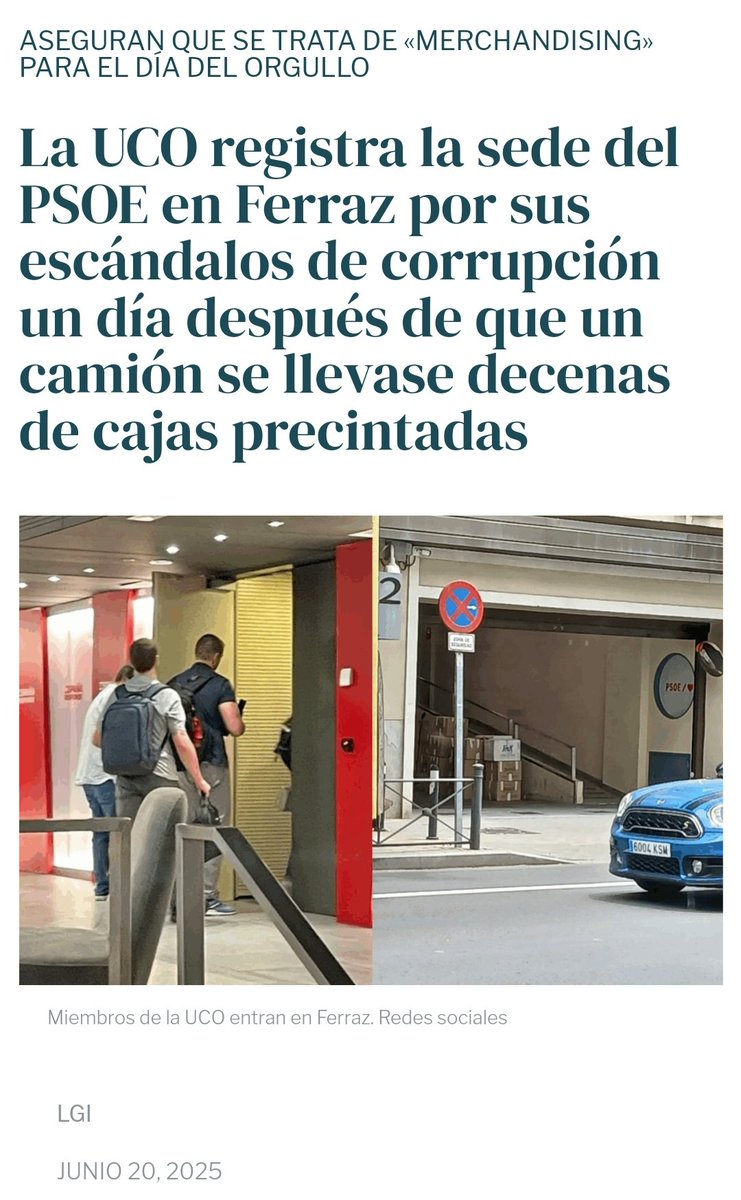 No seáis mal pensados.
Seguro que solo hay condones y dildos para el día del orgullo.🤔
O estáis pensando tal vez, que podrían haber recibido un chivatazo de q iba la UCO y.....?.🤔