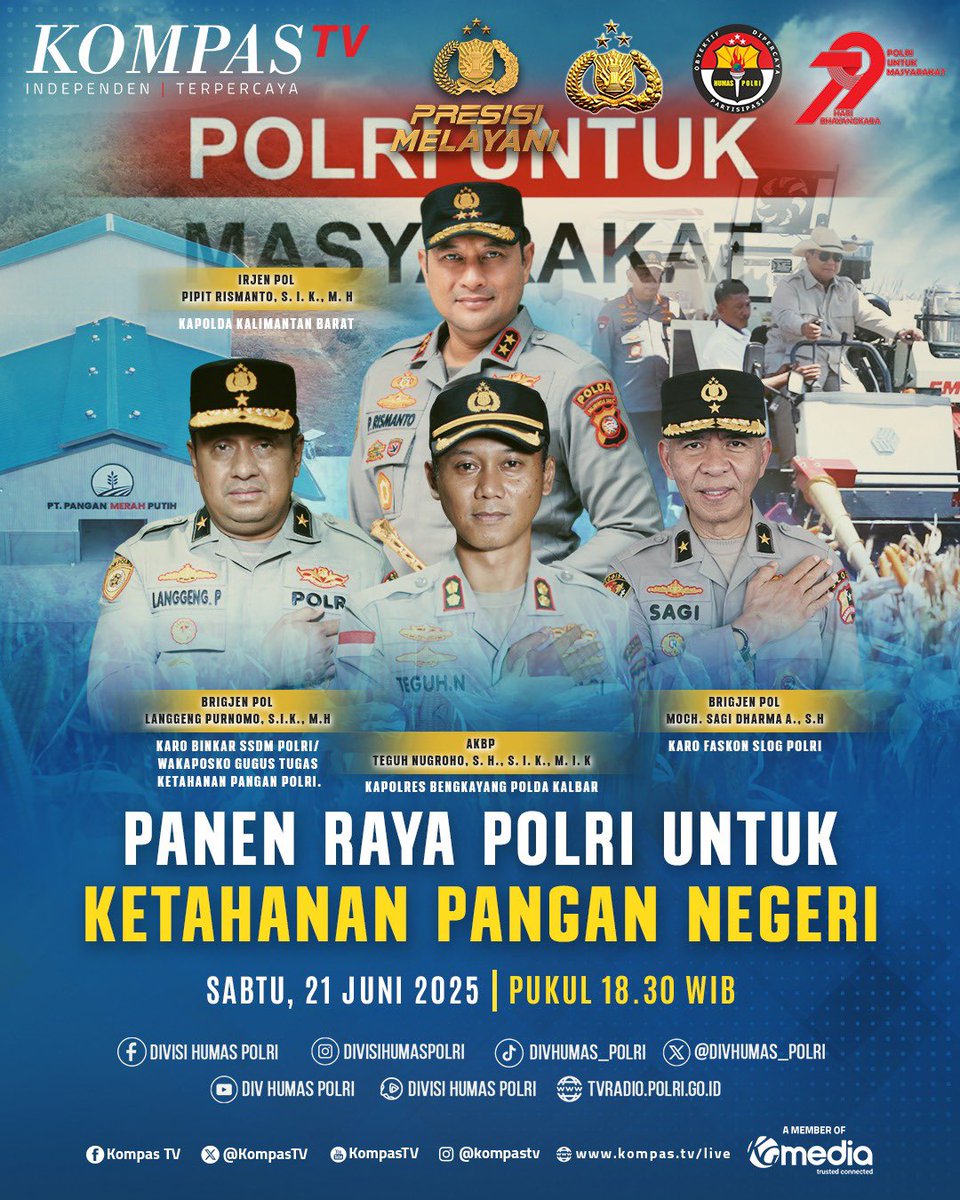 Untuk mendukung misi Swasembada Pangan dalam Asta Cita Presiden RI, Polri meluncurkan Gugus Tugas Ketahanan Pangan dan bekerja sama dengan Kementerian Pertanian. Lalu, seperti apa peran Polri dalam mewujudkan Asta Cita Ketahanan Pangan?

Simak selengkapnya dalam #PresisiMelayani