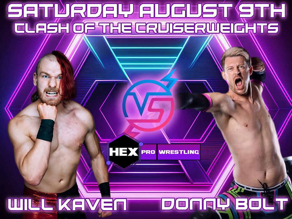 Donny Bolt has been gathering experience but he gets perhaps is biggest lesson yet when he faces a bonafide champion Cruiserweight in Will Kaven. Saturday August 9th in Denmead is shaping up to be a banger! ticketstripe.com/hexaug9